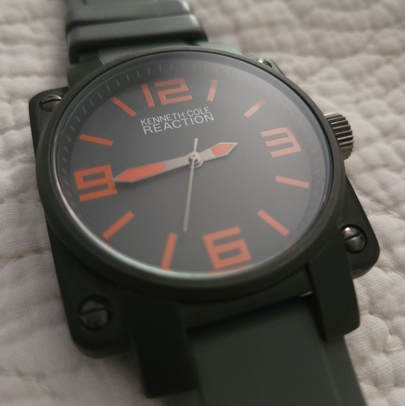 Kenneth Cole Reaction Other - Kenneth Cole Reaction Gunmetal Steel Silicone Mens Casual Watch RK1305